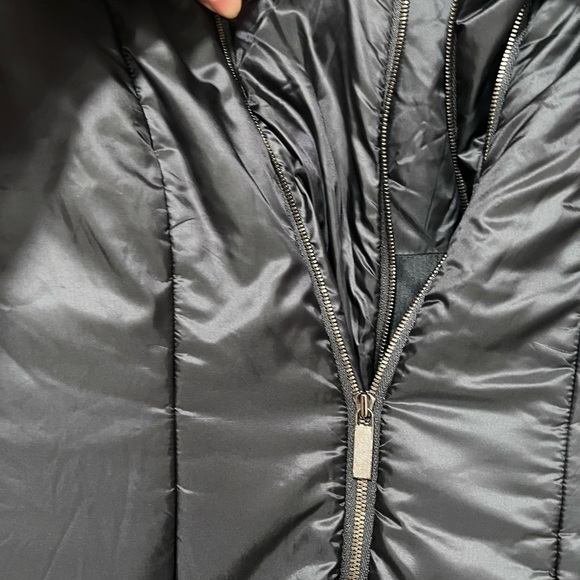 VINCE Knee Length Lightweight Black Zip Up Puffer Jacket Sz L - Picture 7 of 8